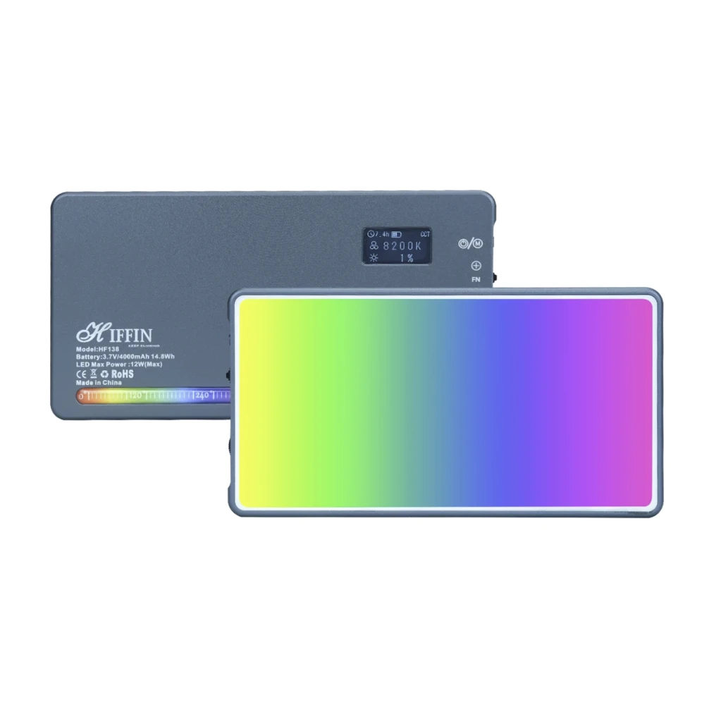 Hiffin Hf 138 Portable Pocket Rgb Led Video Light With 24 Lighting Effect Modes